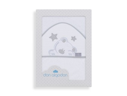 INTERBABY | Osuška froté MACKO S HVIEZDOU - BIELO/SIVÁ