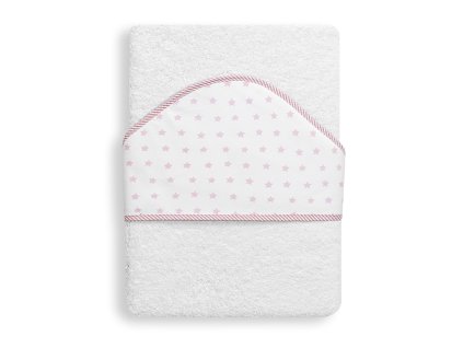 INTERBABY | Osuška froté HVIEZDA - BIELO/RUŽOVÁ