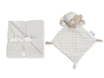 INTERBABY | Deka mäkká guličky + prítulka - KRÉMOVÁ