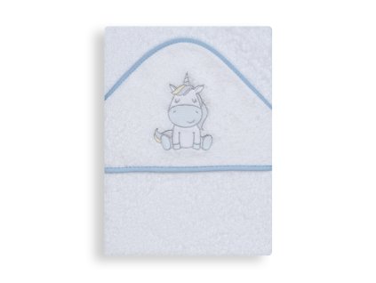 INTERBABY | Osuška froté JEDNOROŽEC - BIELO/MODRÁ