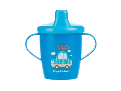 CANPOL BABIES Hrnček nevylievací TOYS 250ml - modrý