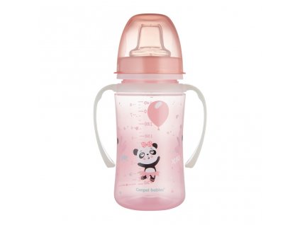 CANPOL BABIES Tréningový hrnček Exotic Animals 240 ml RUŽOVÝ