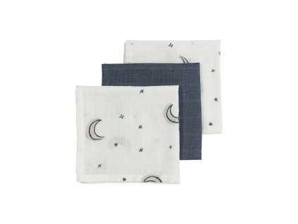 Mušelínová plena-žínka 3-balení - Moon indigo