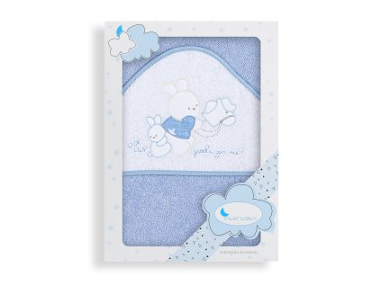 INTERBABY | Osuška froté KRÁLIČEK MAMIČKA - MODRÁ