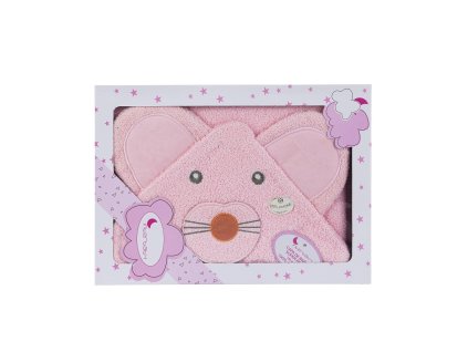 INTERBABY | OSUŠKA froté 100x100 MYŠKA - ružová