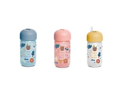 SUAVINEX | Fľaštička so slamkou FOREST - modrá