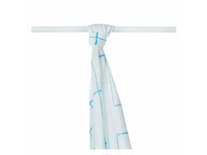 XKKO BMB Bambusová osuška Cyan Squares, 90x100, (1ks)