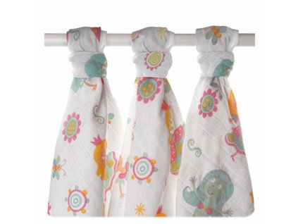 XKKO LUX Bavlnené plienky 80x80 s potlačou - Pre Dievčatá - 3ks