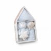 INTERBABY | Deka mäkká guličky + prítulka + medvedík - MODRÁ