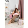 EKO Zavinovačka bavlnená s Velvet a kokosovým vnútrom mašľa Bunny pink 75x75 cm