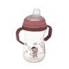 CANPOL BABIES Hrnček so silikónovým náustkom FirstCup Bonjour Paris 250ml ružový 6m+