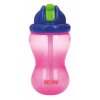 NUBY Hrnček netečúci se sklápacou slamkou a 360ml, 12 m+ červený