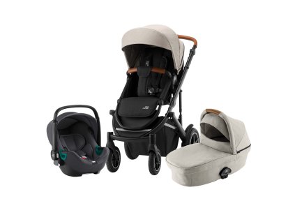 Set kočík Smile III + hlboká korba + autosedačka Baby Safe iSense, Pure Beige/Black