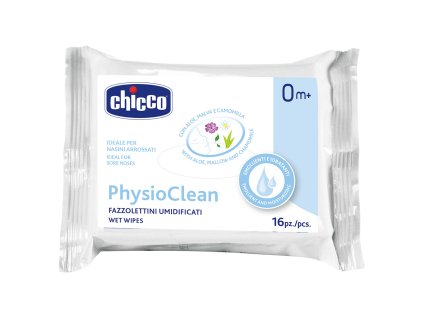 CHICCO Obrúsky vlhčené Physioclean na čistenie nošteka 16 ks 0m+