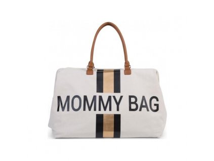 CHILDHOME Prebaľovacia taška Mommy Bag Big Off White / Black Gold