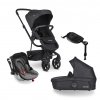 EASYWALKER Kočík kombinovaný Harvey3 Premium 4v1 Jet Black All Black/Grey Melange-Hot Red