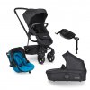 EASYWALKER Kočík kombinovaný Harvey3 Premium 4v1 Jet Black All Black/Sky Blue