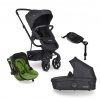 EASYWALKER Kočík kombinovaný Harvey3 Premium 4v1 Jet Black All Black/Cactus Green