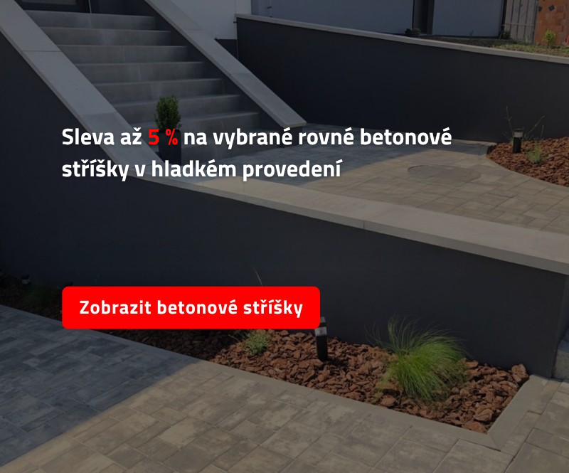 5 % sleva na betonové sedlové a rovné stříšky