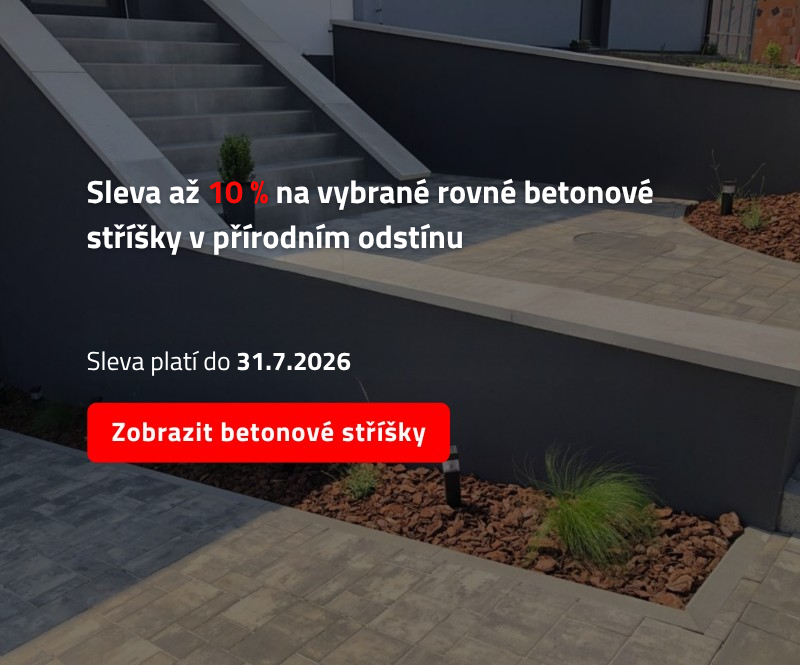 10 % sleva na betonové sedlové a rovné stříšky