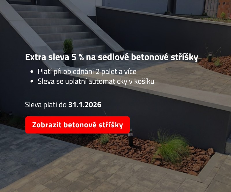 5 % sleva na betonové sedlové stříšky
