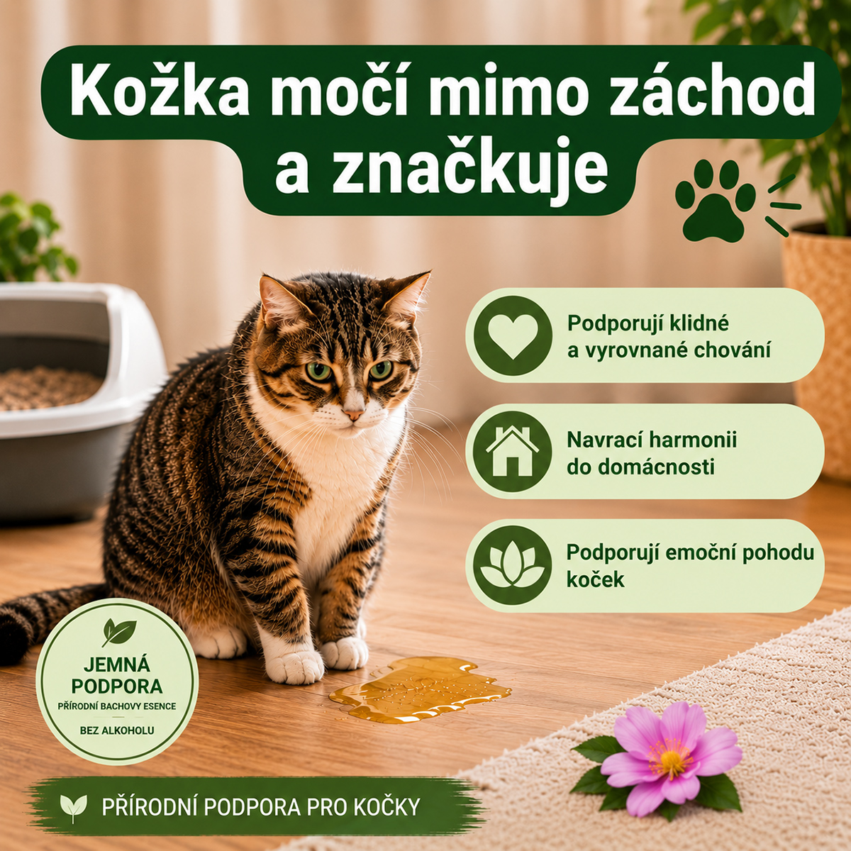 Proč kočka močí mimo záchod a značkuje doma?