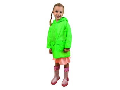 NEONOVÁ PLÁŠTĚNKA ZELENÁ (Velikost 10 let)