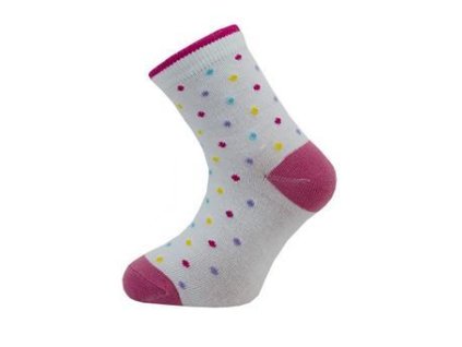 DÍVČÍ PONOŽKY NOVIA 1545 PUNTÍKY tmavě růžová (Velikost 27-29)