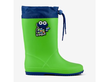 Holínky COQUI Rainy collar LIME/ROYAL 8508 (Velikost 24)