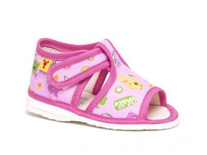 Domácí obuv RAK 100014-3 RŮŽOVÉ/MOŘE (Velikost 19)