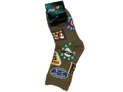 Dětské ponožky WESTERN - khaki (Velikost 24-26)