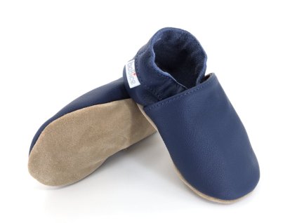 Capáčky baBice BA-003 plain navy - Soft Sole (Velikost 16-17)