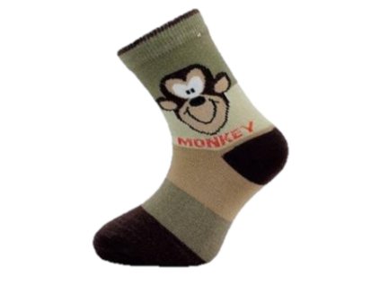 Dětské PONOŽKY Novia Monkey - zelené (Velikost 27-29)