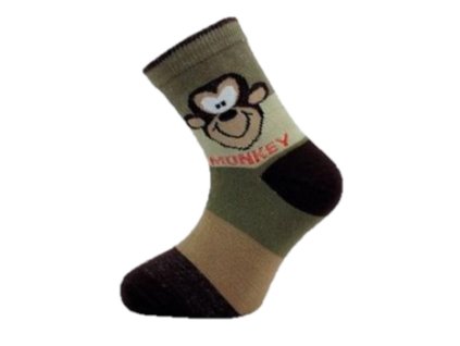 Dětské PONOŽKY Novia Monkey - khaki (Velikost 27-29)