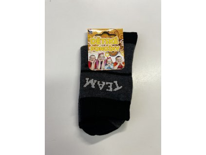 DEŤSKÉ PONOŽKY NOVIA Team Jeans - černo-šedivé (Velikost 30-32)