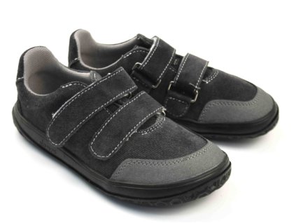 Celoroční KOŽENÁ BAREFOOT obuv Jonap NELLA šedá riflovina (Velikost 31)