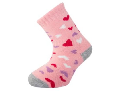 THERMO ponožky NOVIA 1526 srdíčka, růžová (Velikost 27-29)