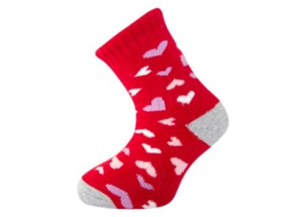 THERMO ponožky NOVIA 1526 srdíčka, červená (Velikost 27-29)