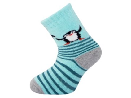 THERMO ponožky NOVIA 1526 tučňák, tyrkysová (Velikost 27-29)