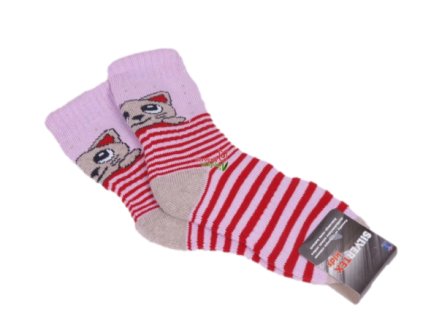 THERMO ponožky NOVIA 1526 kotě, růžová (Velikost 27-29)