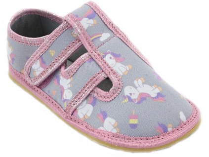 Barefoot bačkory KTR Bare 11 jednorožec šedá (Velikost 33)