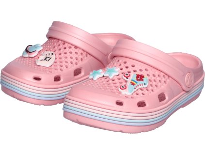 Dívčí sandály Coqui Lindo Baby Pink Rainbow + Amulet (Velikost 24-25)