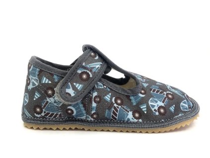 Chlapecké barefoot bačkory Beda BF 060010/W Trucks (širší typ) (Velikost 35)