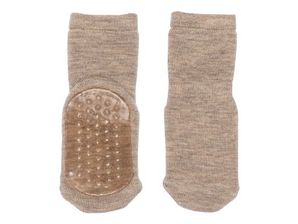 Dětské protiskluzové ponožky MP Light Brown Melange
