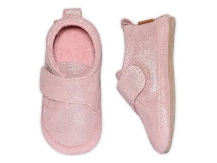 Shimmer leather slippers Rose Grey