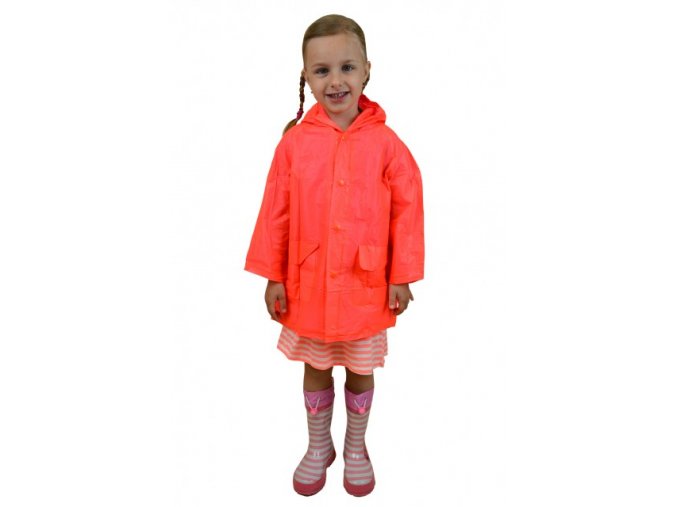 NEONOVÁ PLÁŠTĚNKA ORANŽOVÁ (Velikost 8 let)