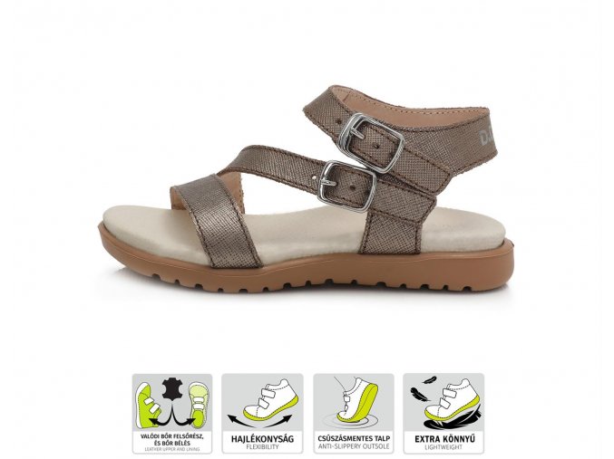 Sandále D.D.STEP AC055-843L BRONZOVÁ (Velikost 31)