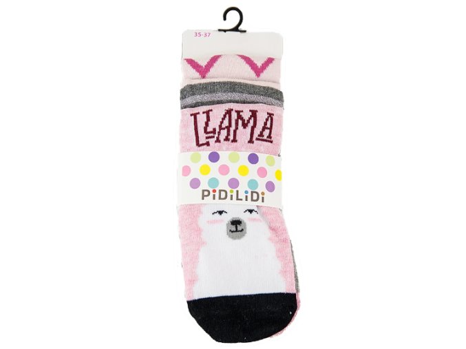 Ponožky dívčí 3pack lama (Velikost 27-30)