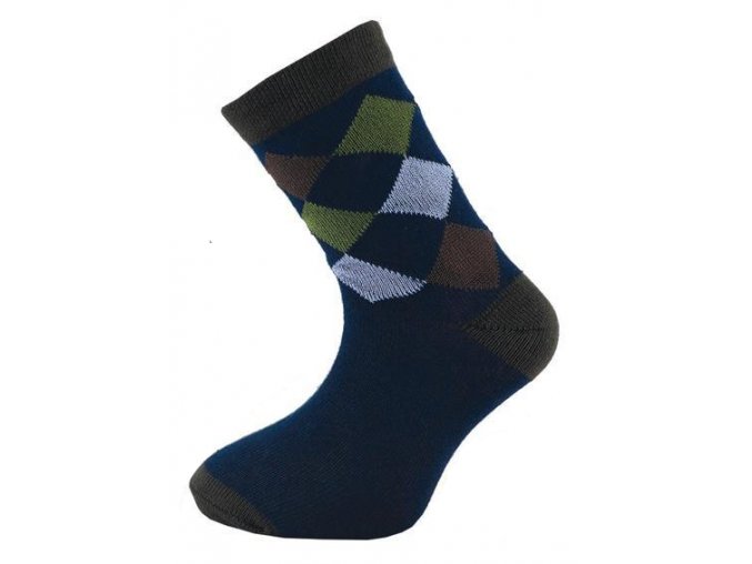 ponožky Novia HAPPY SOCKS KÁRO hnědá (Velikost 24-26)