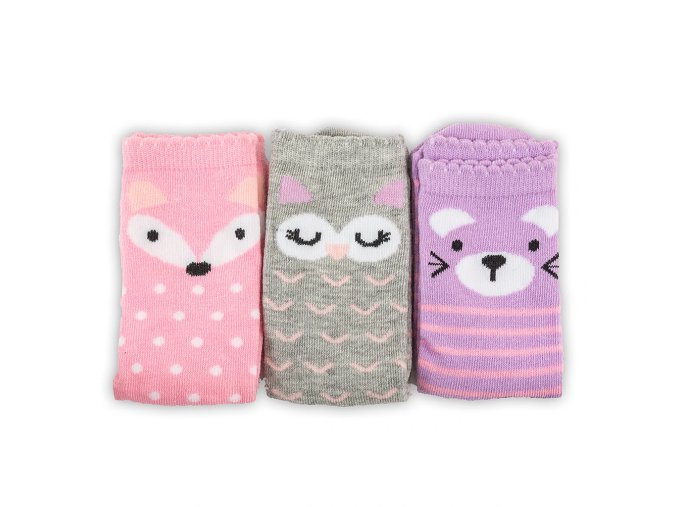 Ponožky 3pack FUNNY zvířátka dívčí PD0135 (Velikost 23-26)